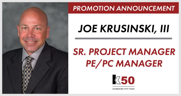 Joe Krusinski III Promoted to Sr. Project Manager – PE/PC Manager